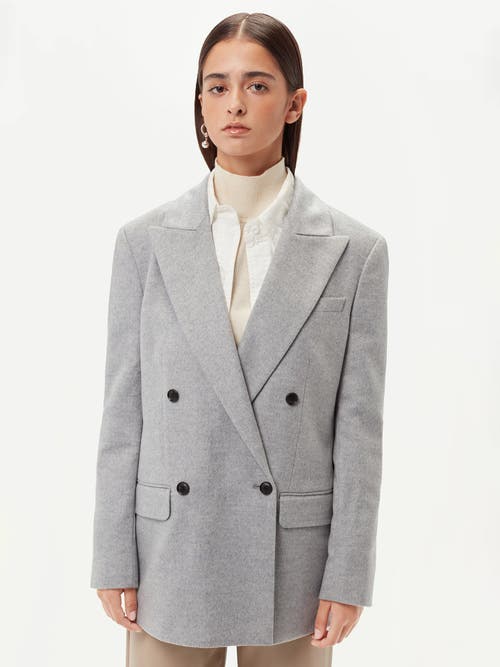 Gobi Mongolian Cashmere Double-breasted Cashmere Blazer In Vapor Blue