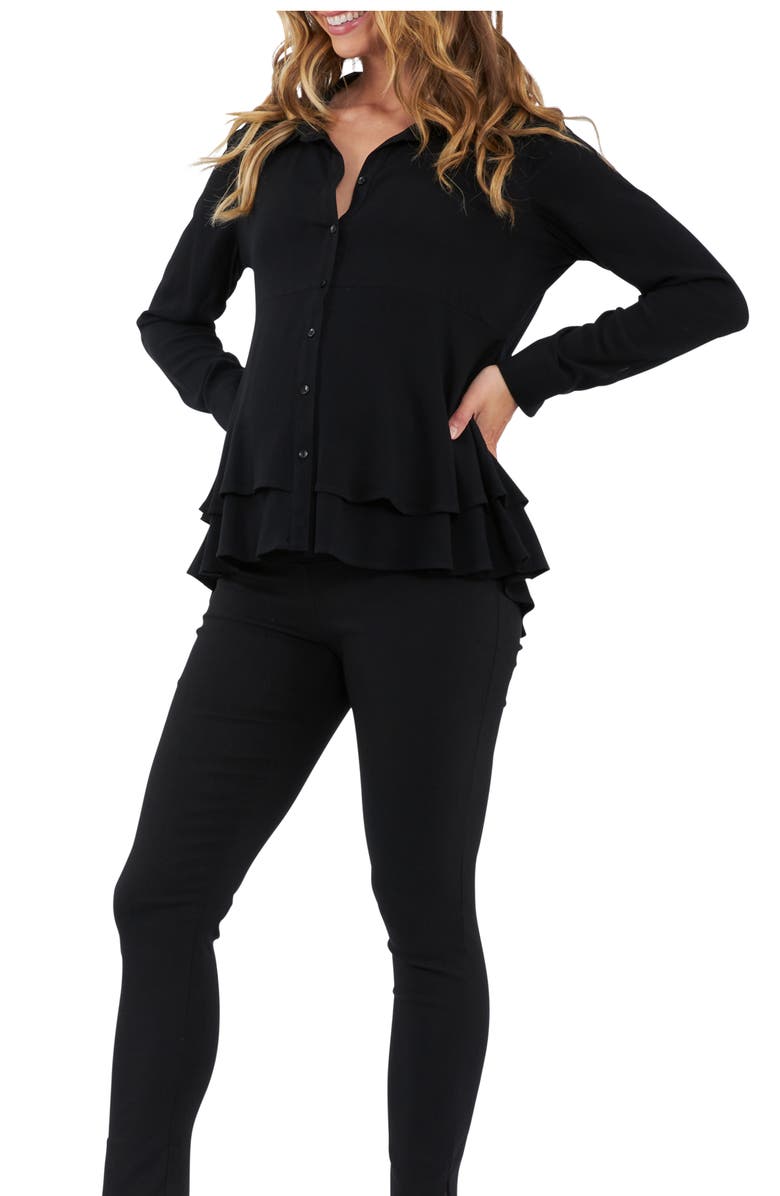 Ripe Maternity Evelyn Peplum Shirt, Main, color, 