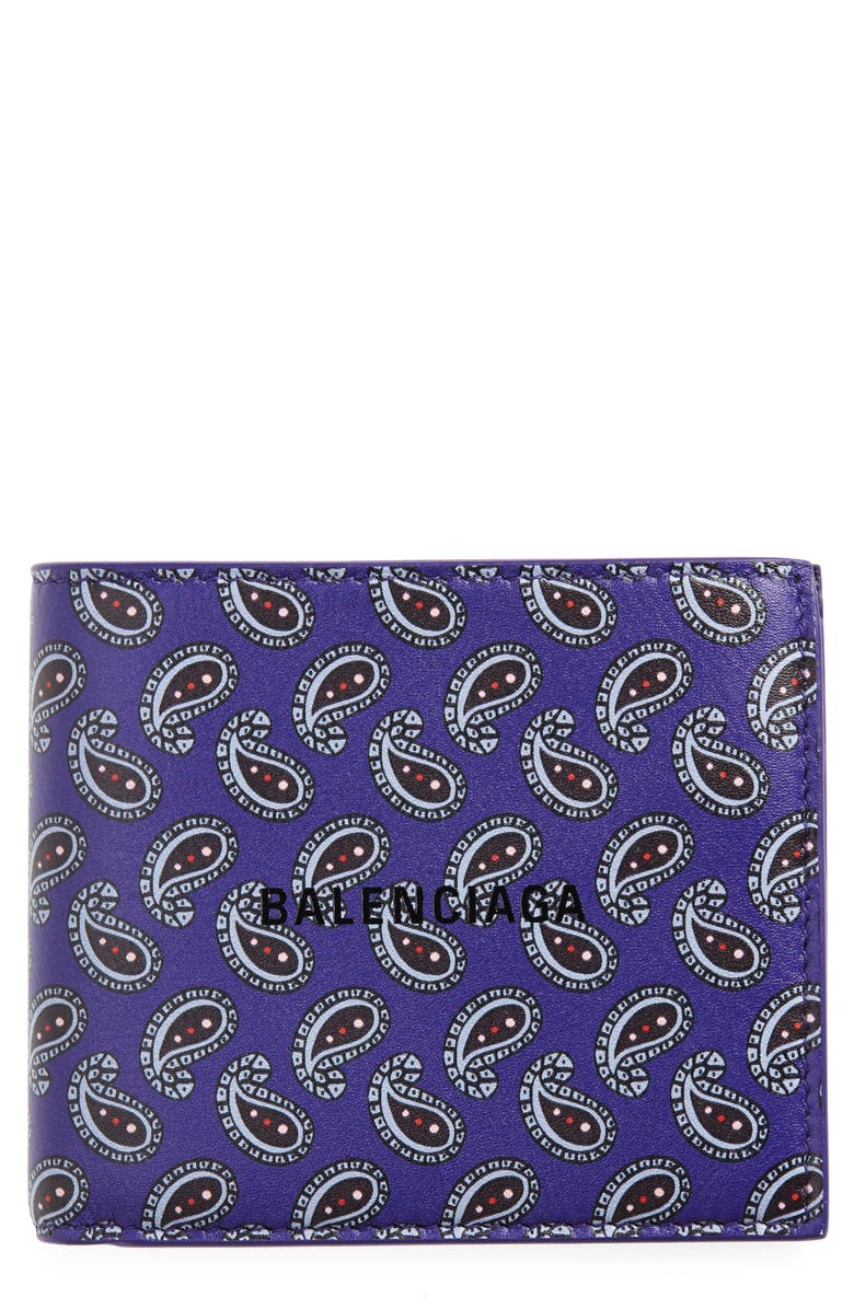 Balenciaga Paisley Leather Wallet, Main, color, 