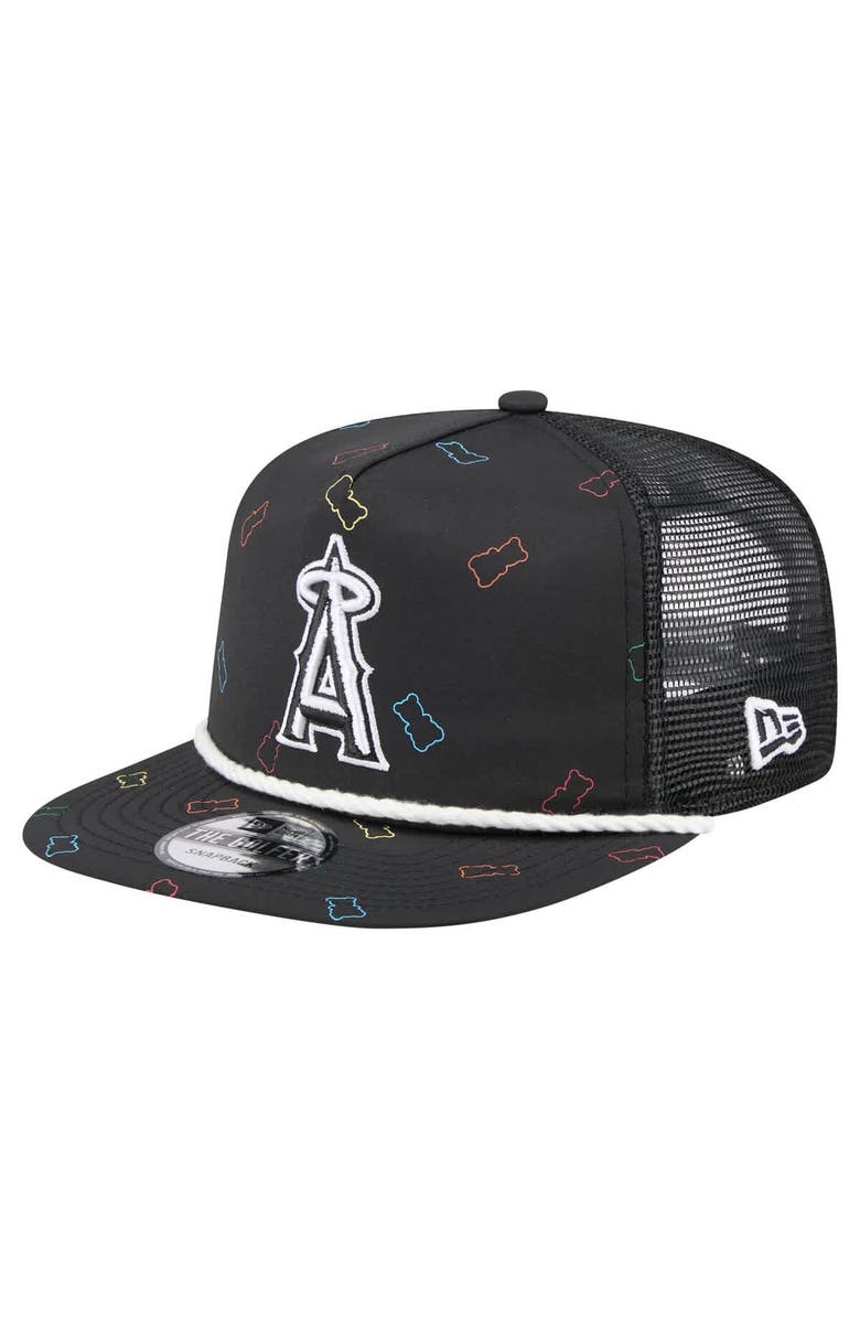 New Era Men's New Era Black Los Angeles Angels Gummy Golfer Trucker Adjustable Hat, Main, color, Black