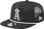 New Era Men's New Era  Black Los Angeles Angels Gummy Golfer Trucker Adjustable Hat