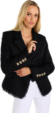 The Noli Shop Giselle Single-Breasted Tweed Blazer