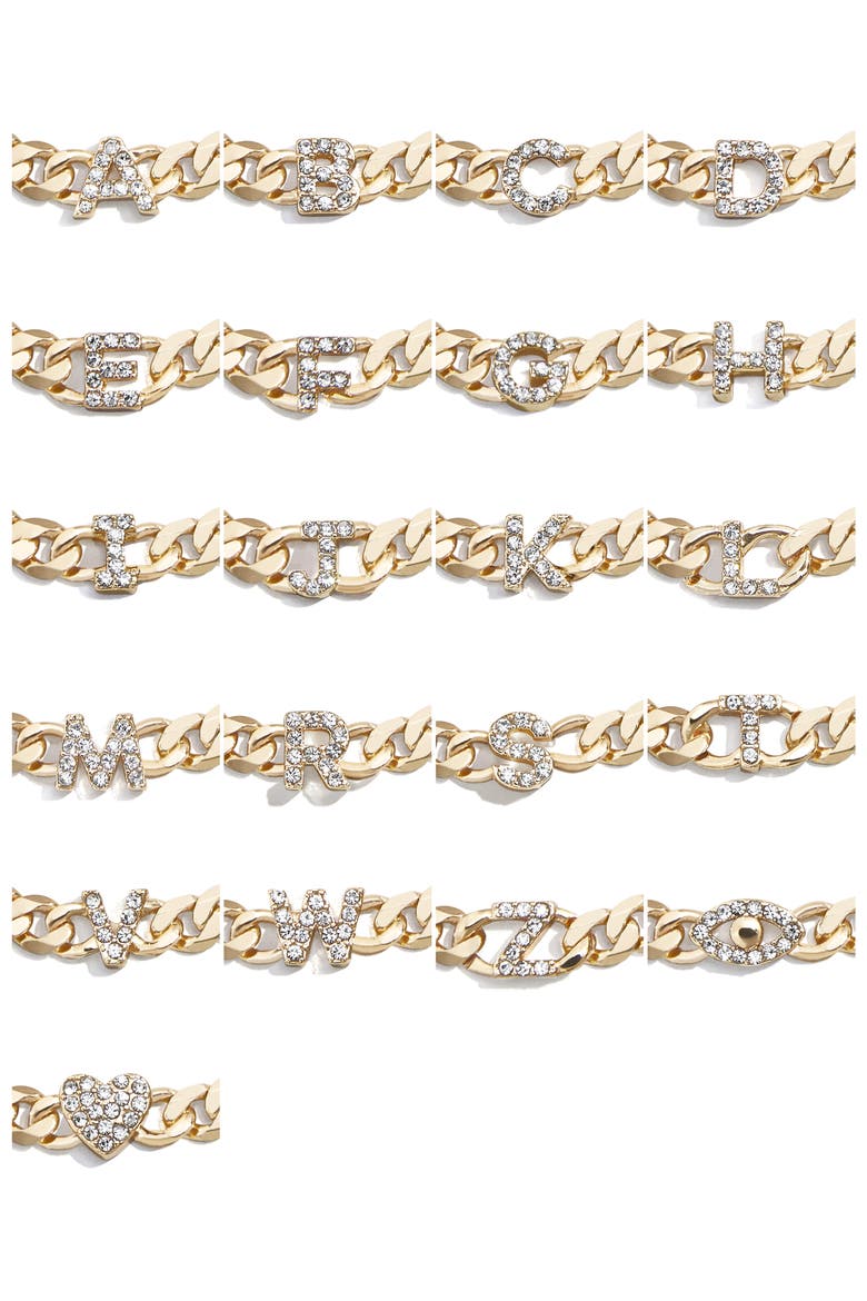 Crystal Pavé Initial Slider Bracelet, Alternate, color, GOLD-E