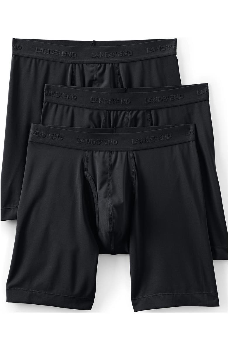 Lands' End Flex Performance Boxer Brief 3 Pack, Alternate, color, Black