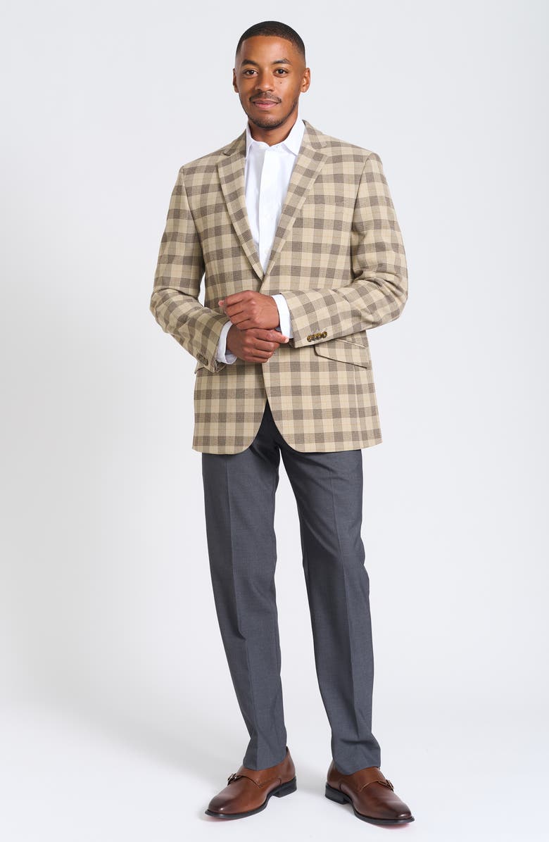SAVILE ROW CO Camel Glen Plaid Blazer, Alternate, color, Camel