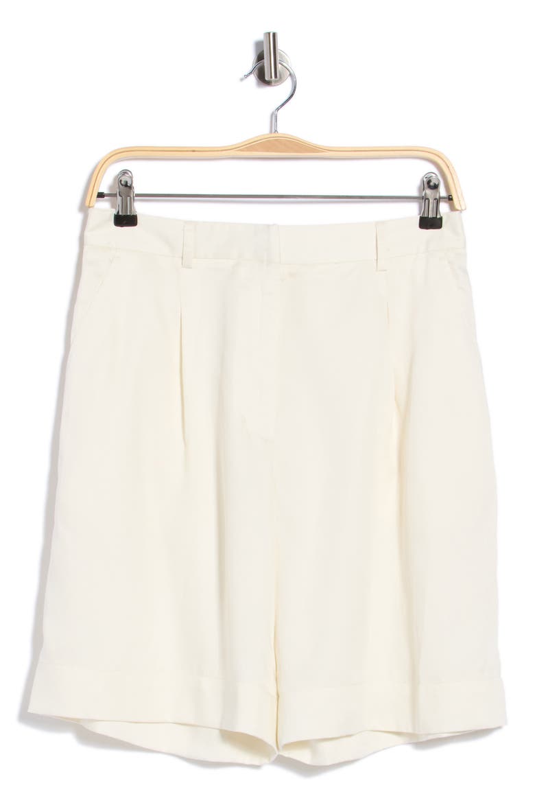 Cove High Waist Pleated Shorts, Alternate, color, IVORY