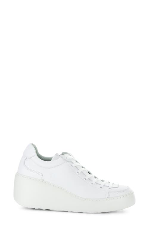 Shop Fly London Dufy Platform Wedge Sneaker In White