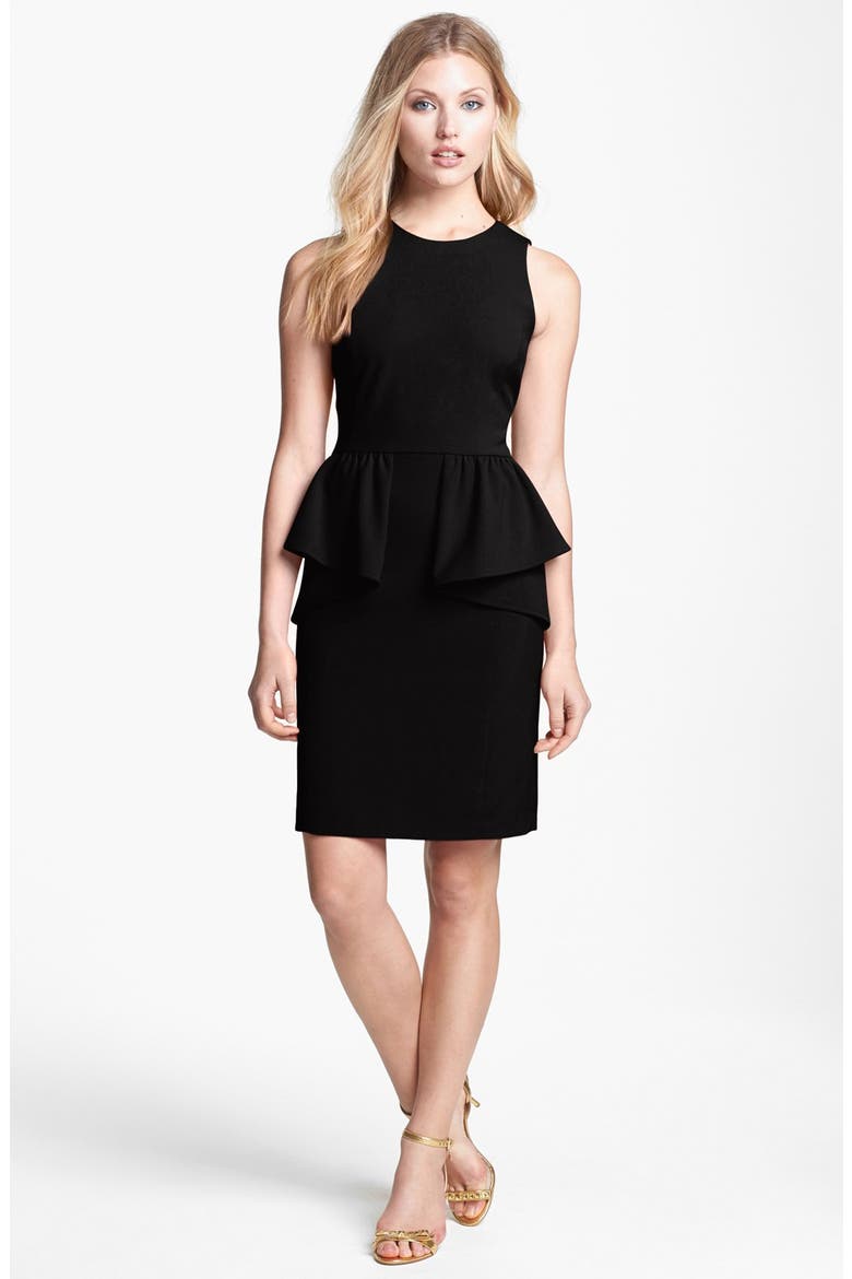 Sleeveless Peplum Dress, Main, color, BLACK