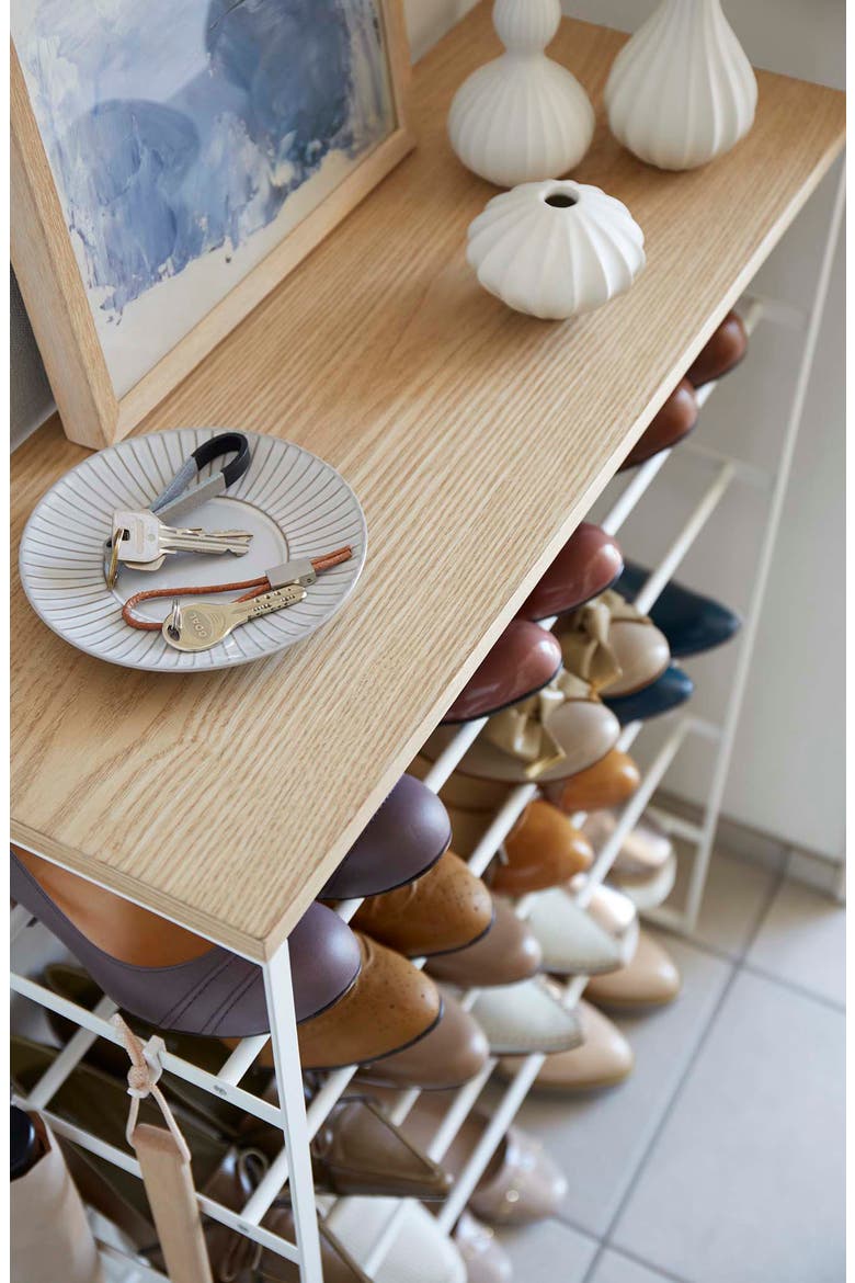6-Tier Wood Top Shoe Rack, Alternate, color, WHITE