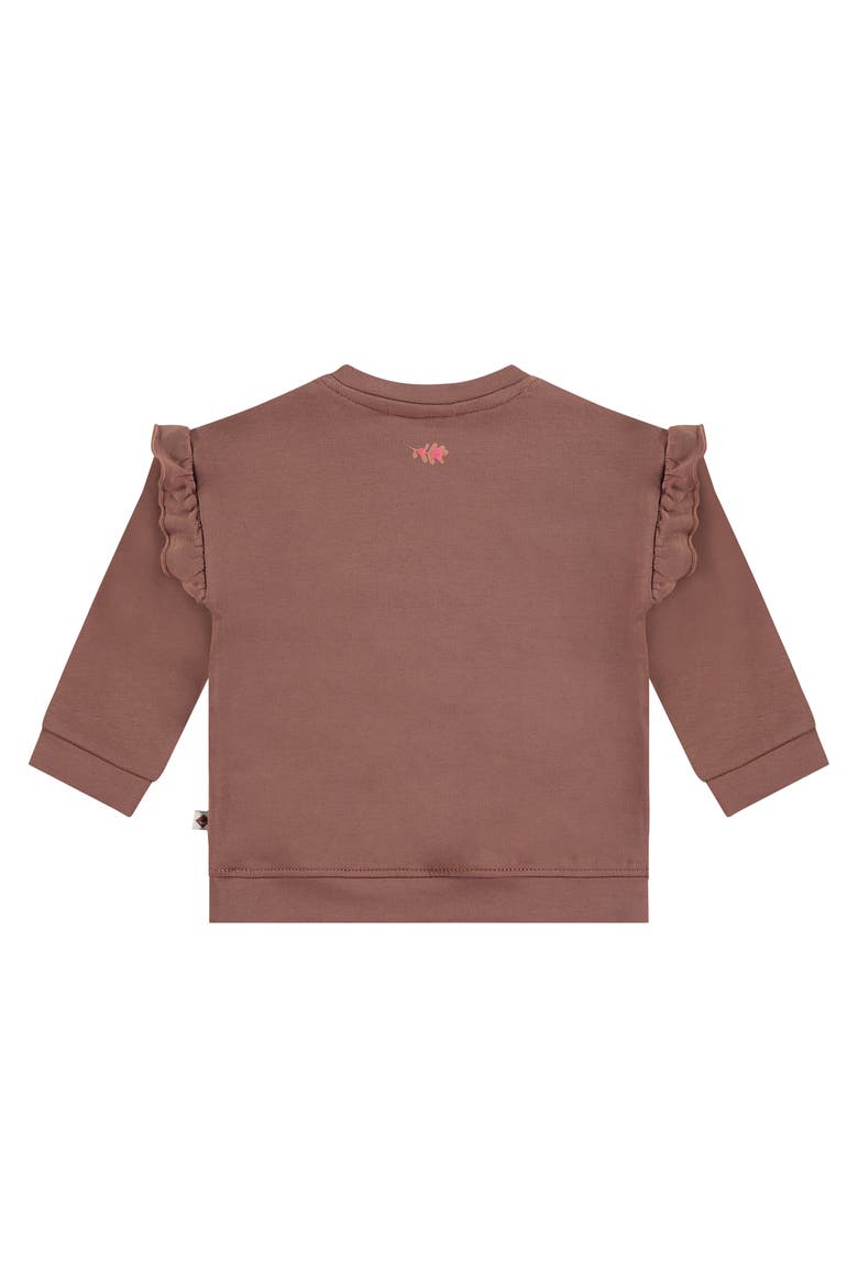 Ruffle Sleeve Bear Sweatshirt, Alternate, color, Wood