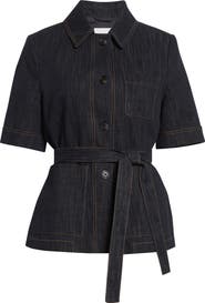 Eleventy Belted Denim Jacket