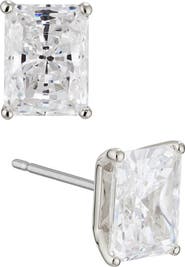 Nadri Modern Luv Large Emerald Cut Cubic Zirconia Stud Earrings