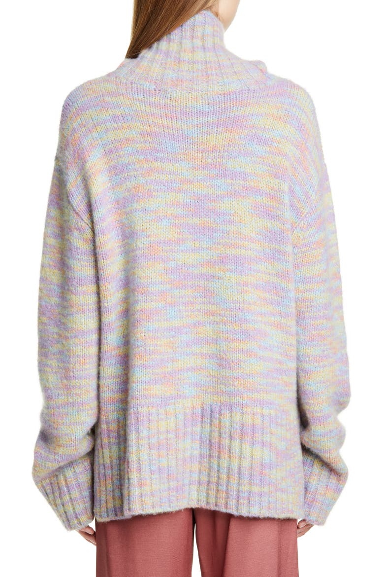 Yuki Multicolor Wool & Silk Turtleneck Sweater, Alternate, color, MULTI MULTICOLORED
