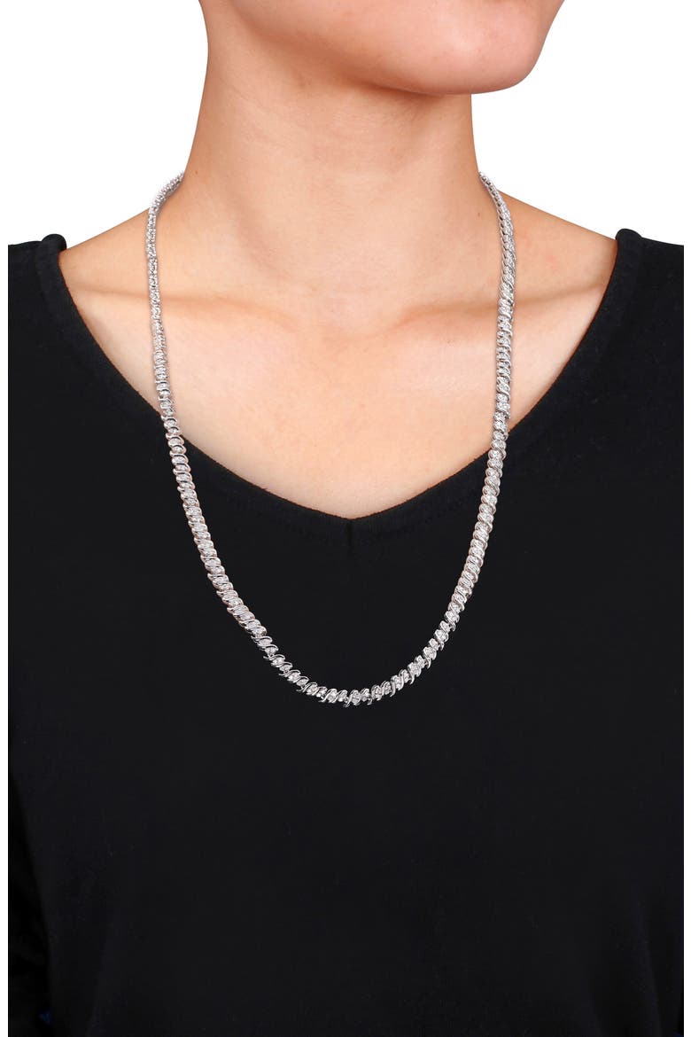 Diamond S Link Tennis Necklace - 1.98ct., Alternate, color, SILVER