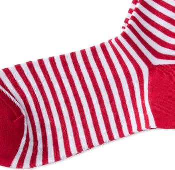 Spring Even Stripe Cotton Blend Crew Socks