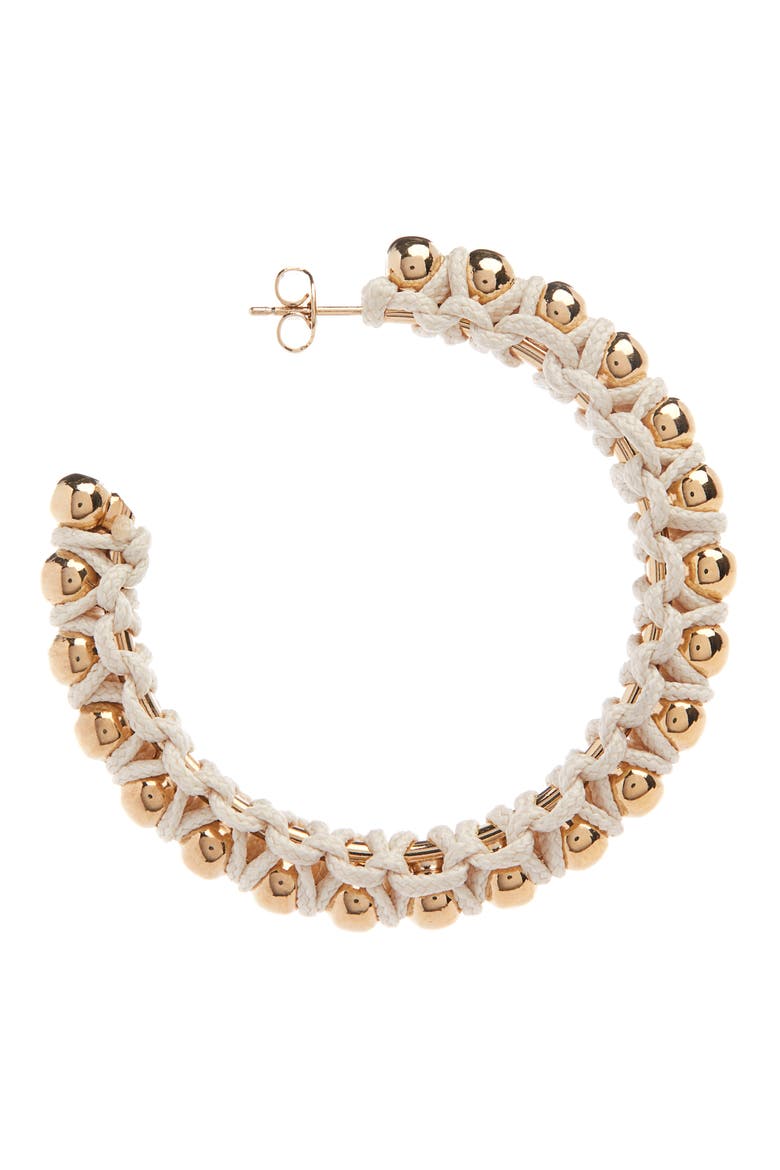 Bonni Beaded Hoop Earrings, Alternate, color, ECRU