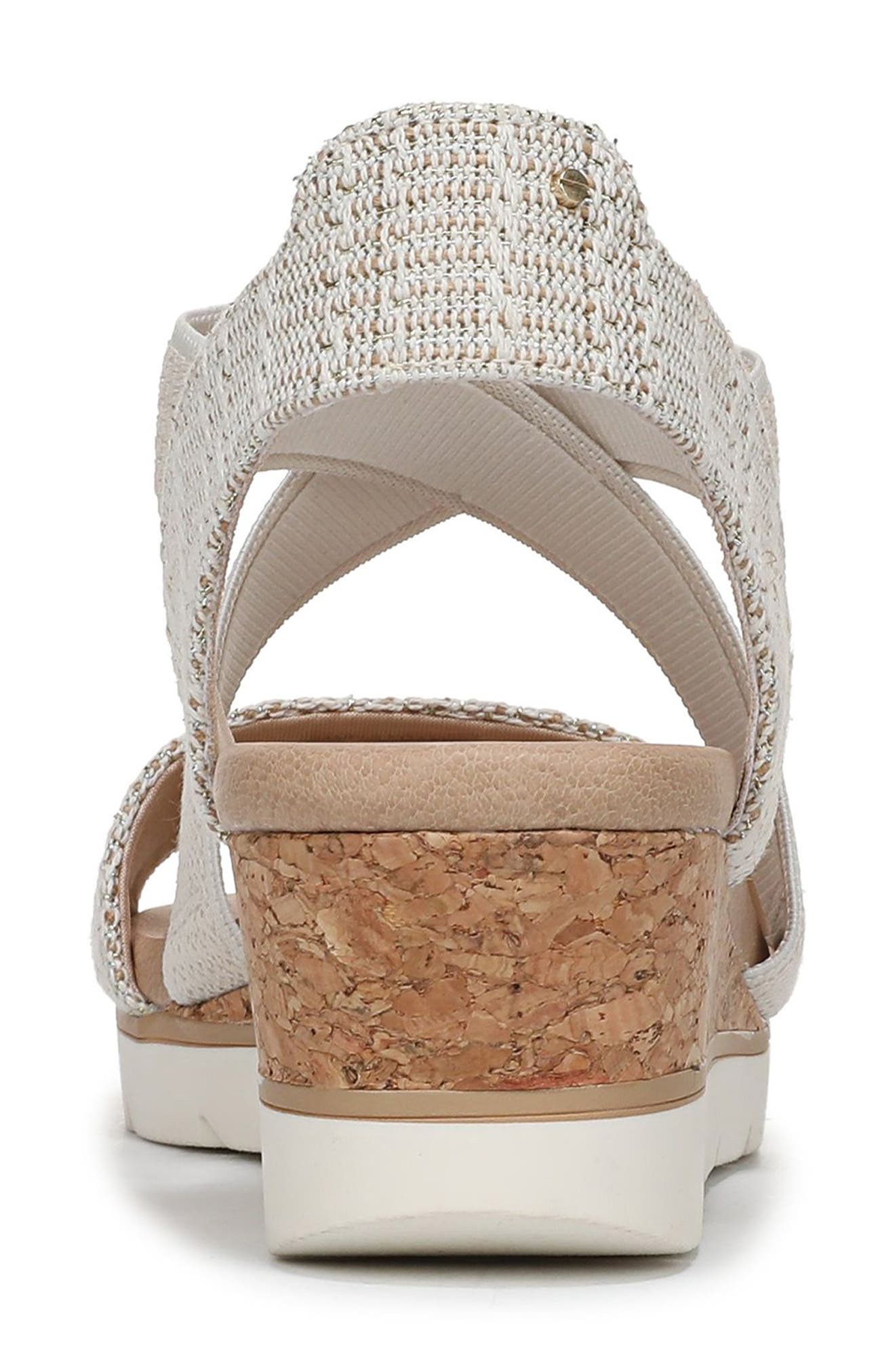 Just Cute Platform Wedge Sandal, Alternate, color, GOLD FABRIC