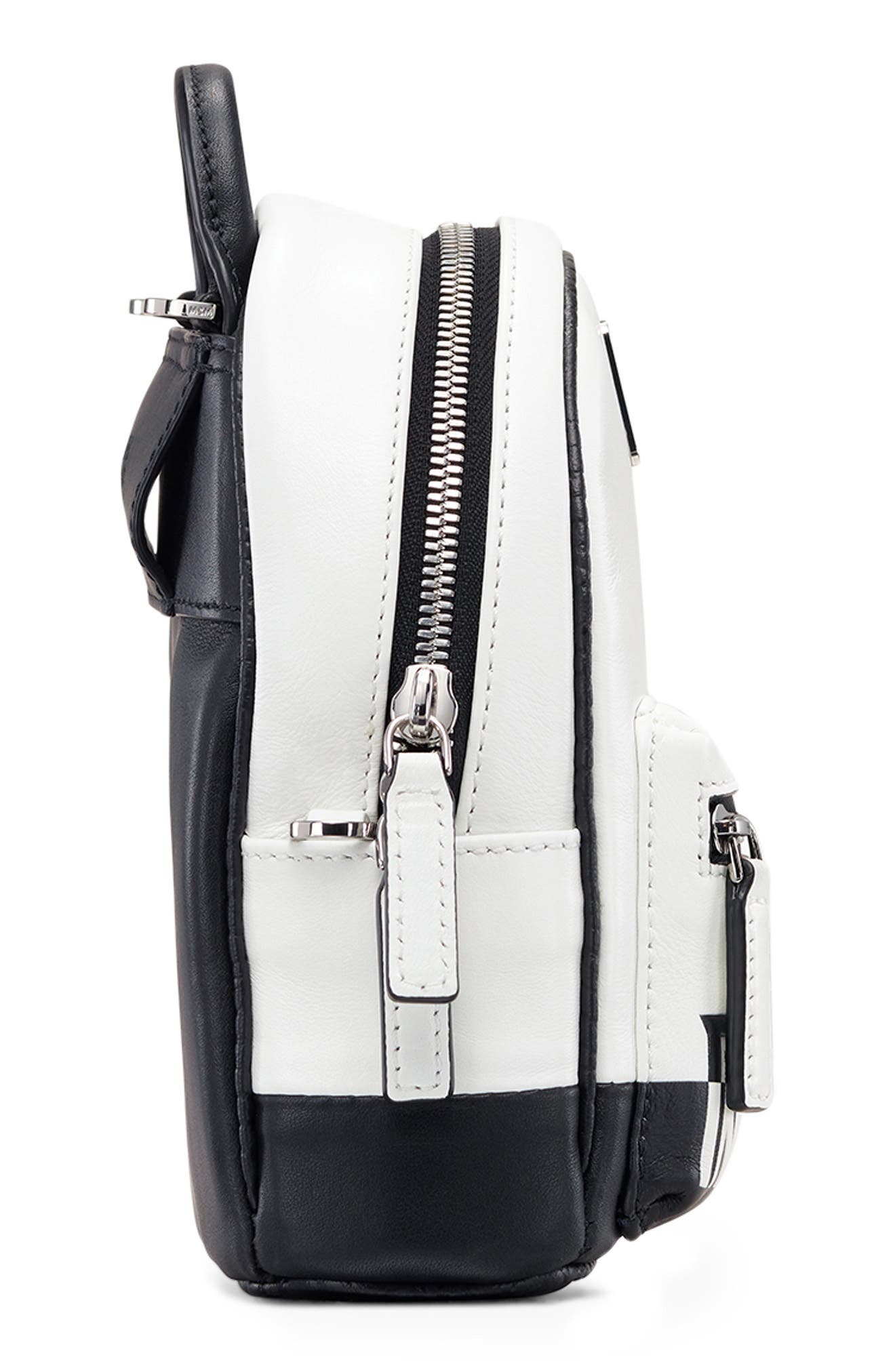 MCM Mini Contrast Logo Leather Crossbody Bag, Alternate, color, 