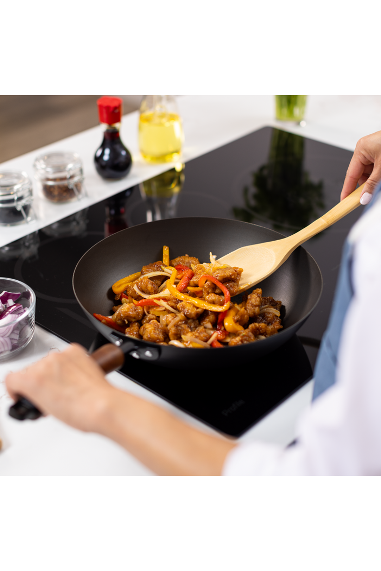Carbon Steel Preseasoned Stir Fry Pan, Alternate, color, Black