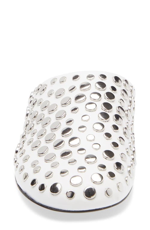 Tory Burch Stud Leather Mule In Silver