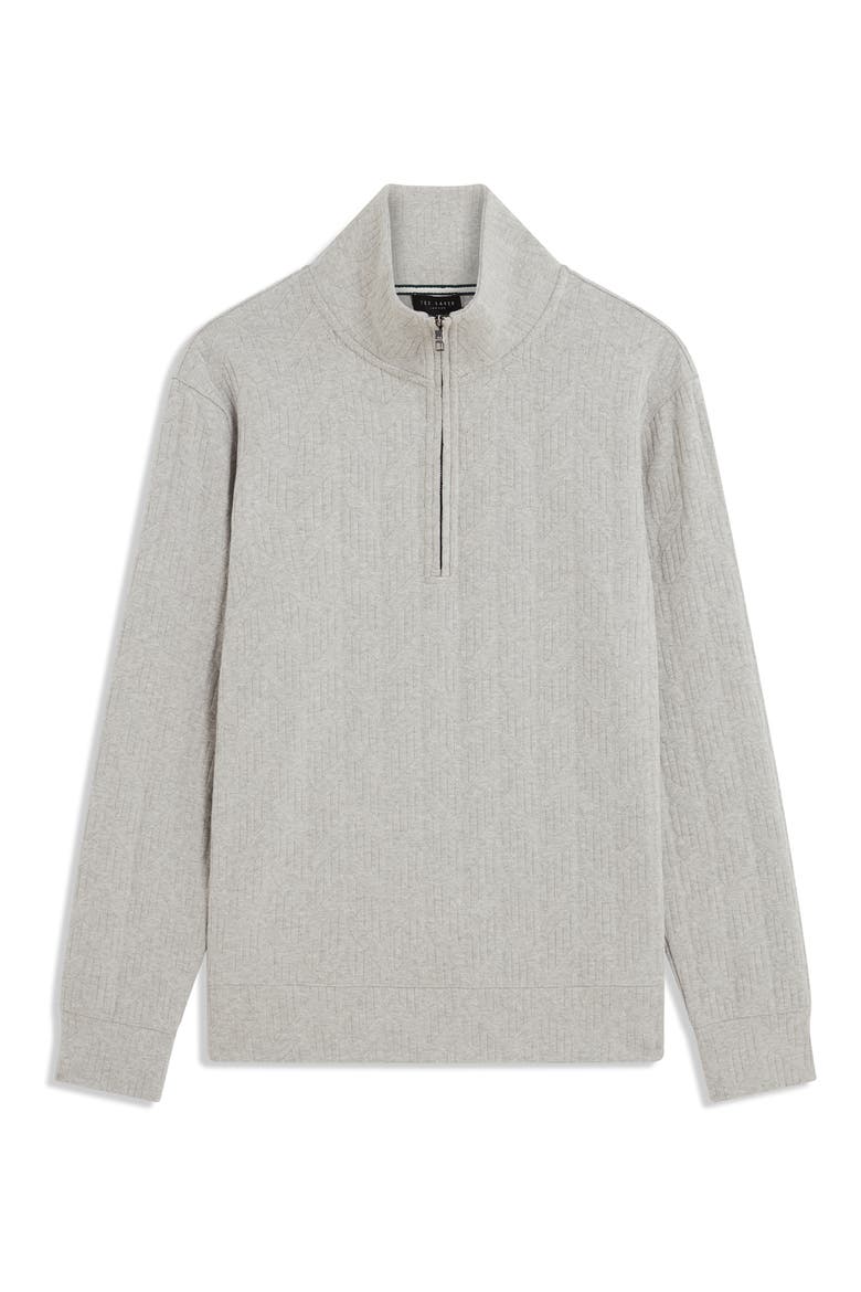 Dougles Texture Quarter Zip Sweatshirt, Alternate, color, LIGHT GREY
