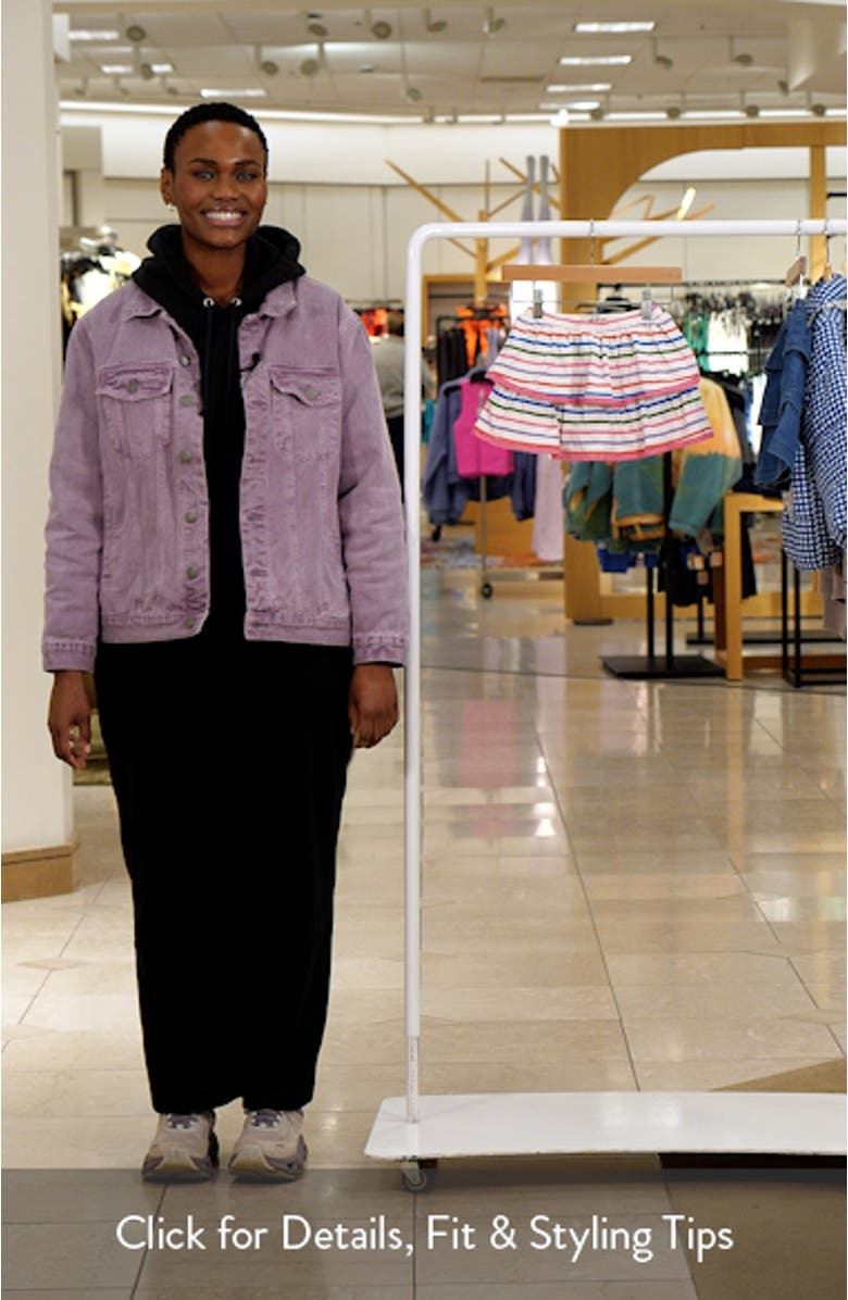 Kids' Stripe Cotton Tiered Skort, sales video thumbnail