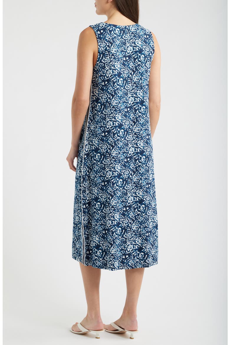 Cora Shibori Lilies Midi Dress, Alternate, color, INDIGO MULTI