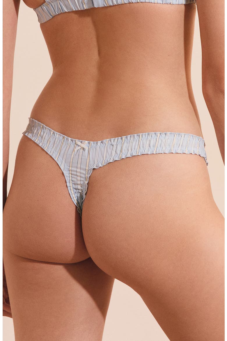 Benicio Day Striped Cotton Thong, Alternate, color, BLEU CIEL