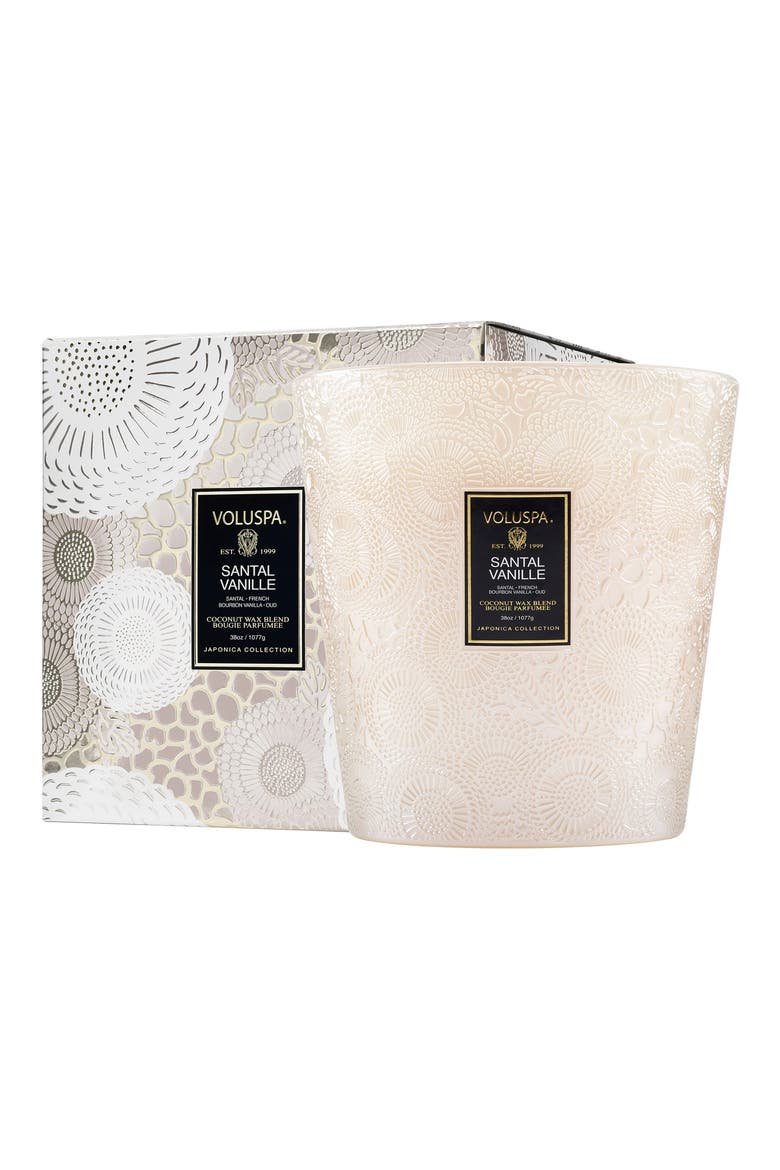 Santal Vanille Three-Wick Hearth Candle, Main, color, NO COLOR