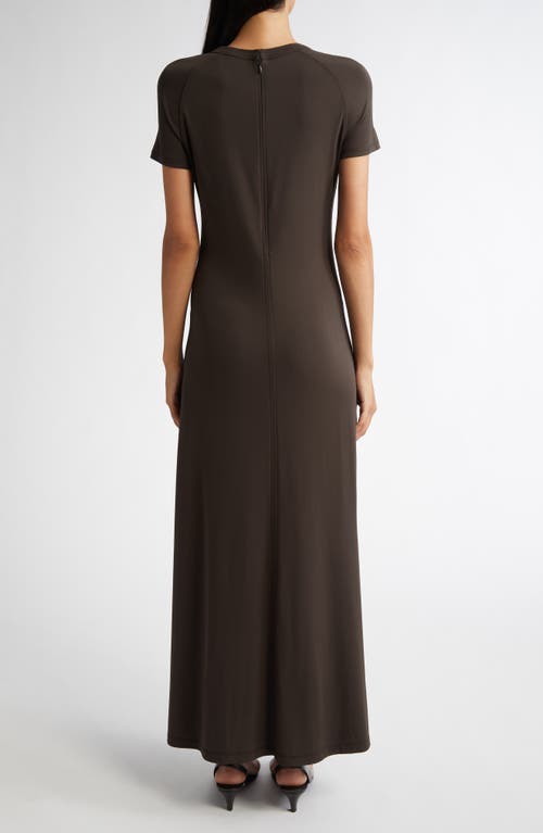 Totême Black Fluid Jersey Long Dress In Brown