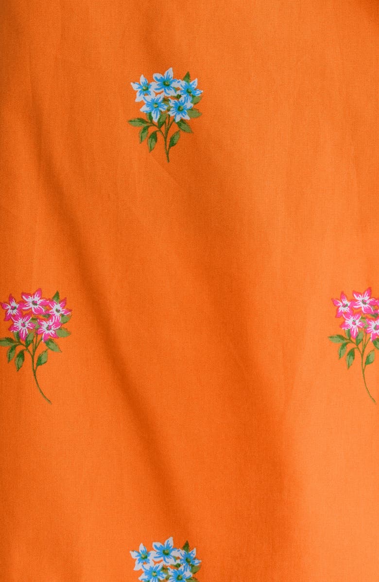 SUGARLIPS Floral Cotton Split Neck Top, Alternate, color, Orange-Multi