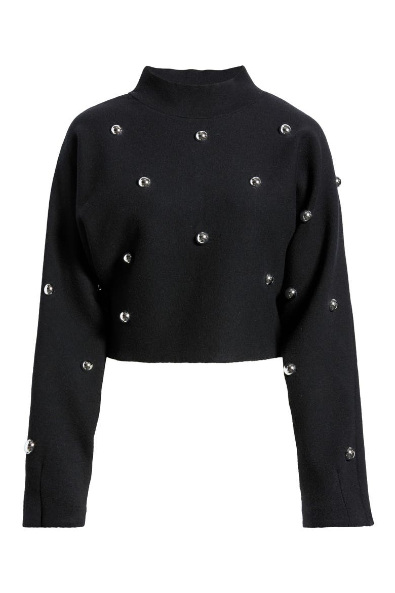 Inoxidab Studded Sweater, Alternate, color, BLACK