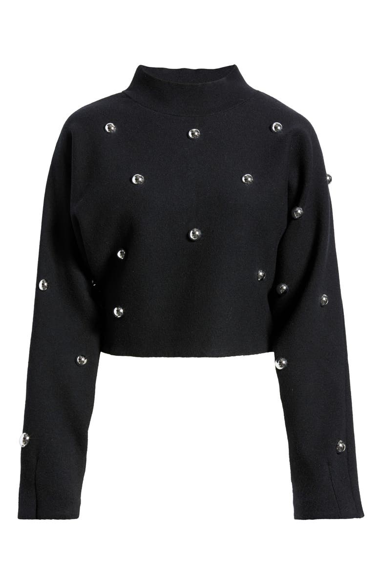 MANGO Inoxidab Studded Sweater, Alternate, color, Black