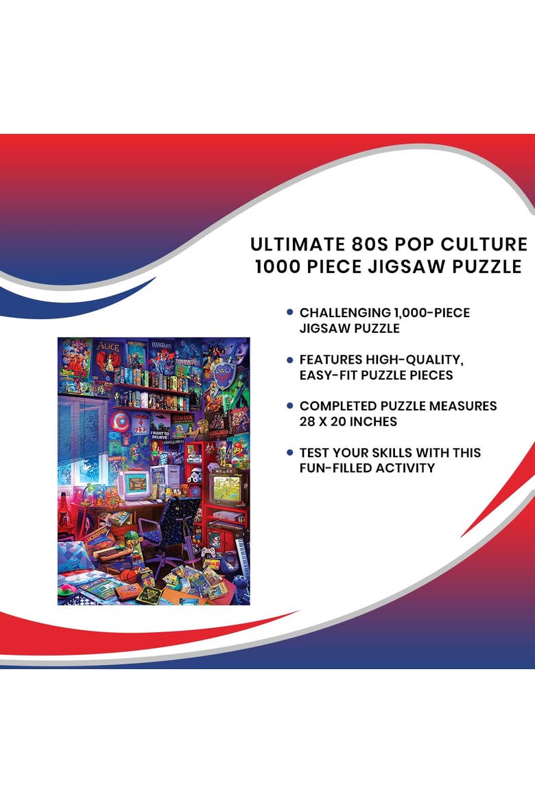 '80s Game Room Pop Culture 1000 Piece Jigsaw Puzzle By Rachid Lotf, Alternate, color, Multi-Color