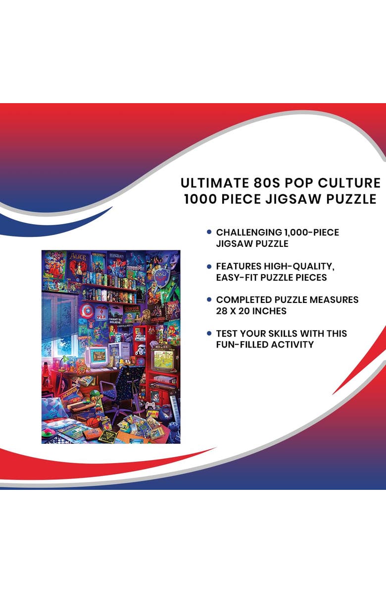 Toynk '80s Game Room Pop Culture 1000 Piece Jigsaw Puzzle By Rachid Lotf, Alternate, color, Multi-Color