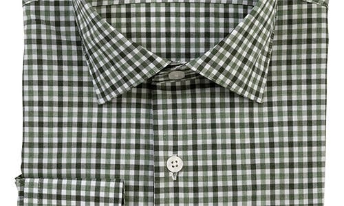 Scott Barber Regular Fit Gingham Cotton Button-up Shirt In Green