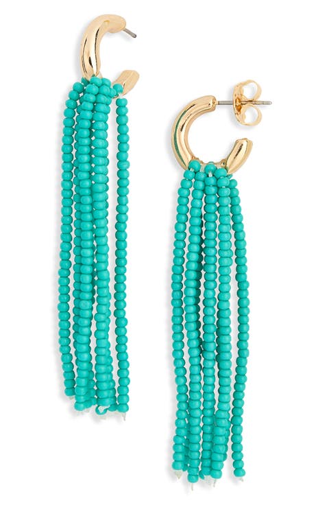 Beaded Fringe Drop Earrings