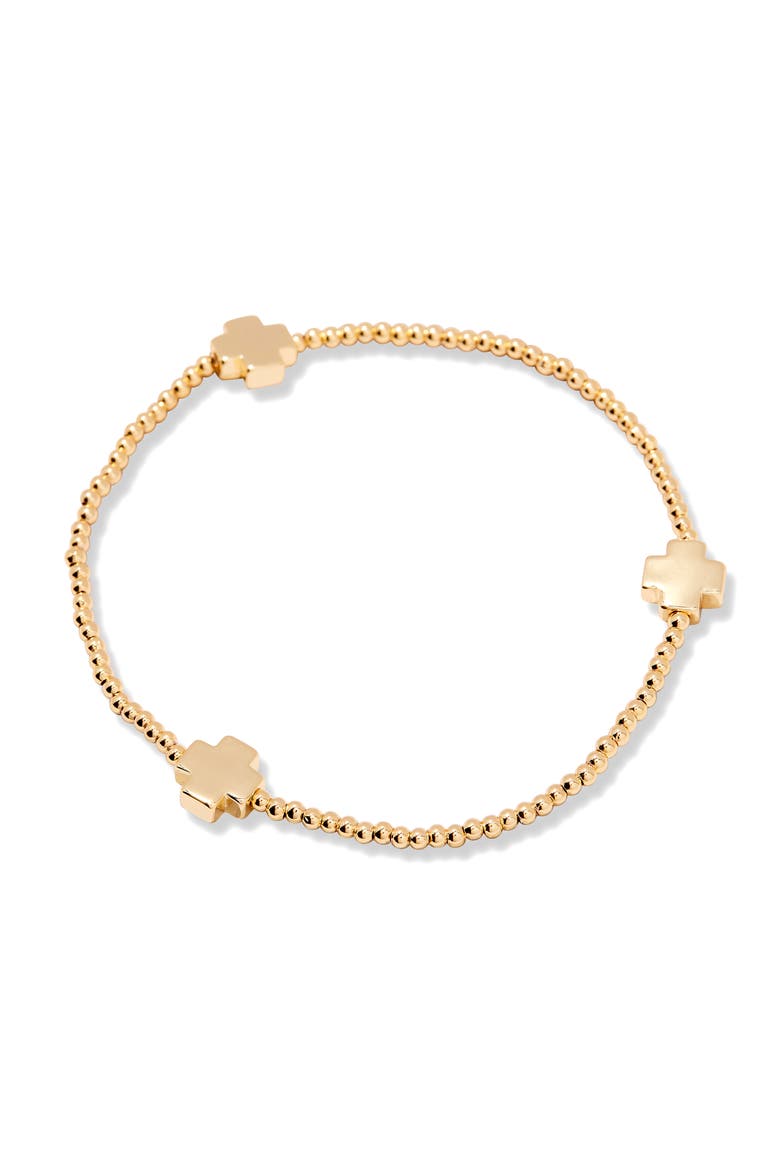 Rylee Cross Beaded Bracelet, Alternate, color, GOLD