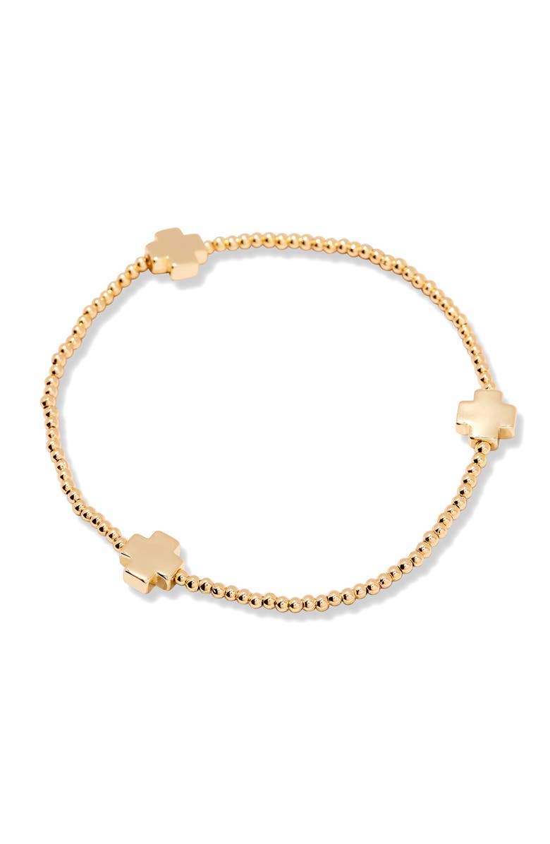 Brook and York Rylee Cross Beaded Bracelet, Alternate, color, Gold
