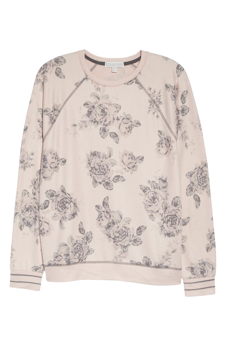 PJ Salvage La Vie En Rose Pajama Top, Alternate, color, Pink Clay