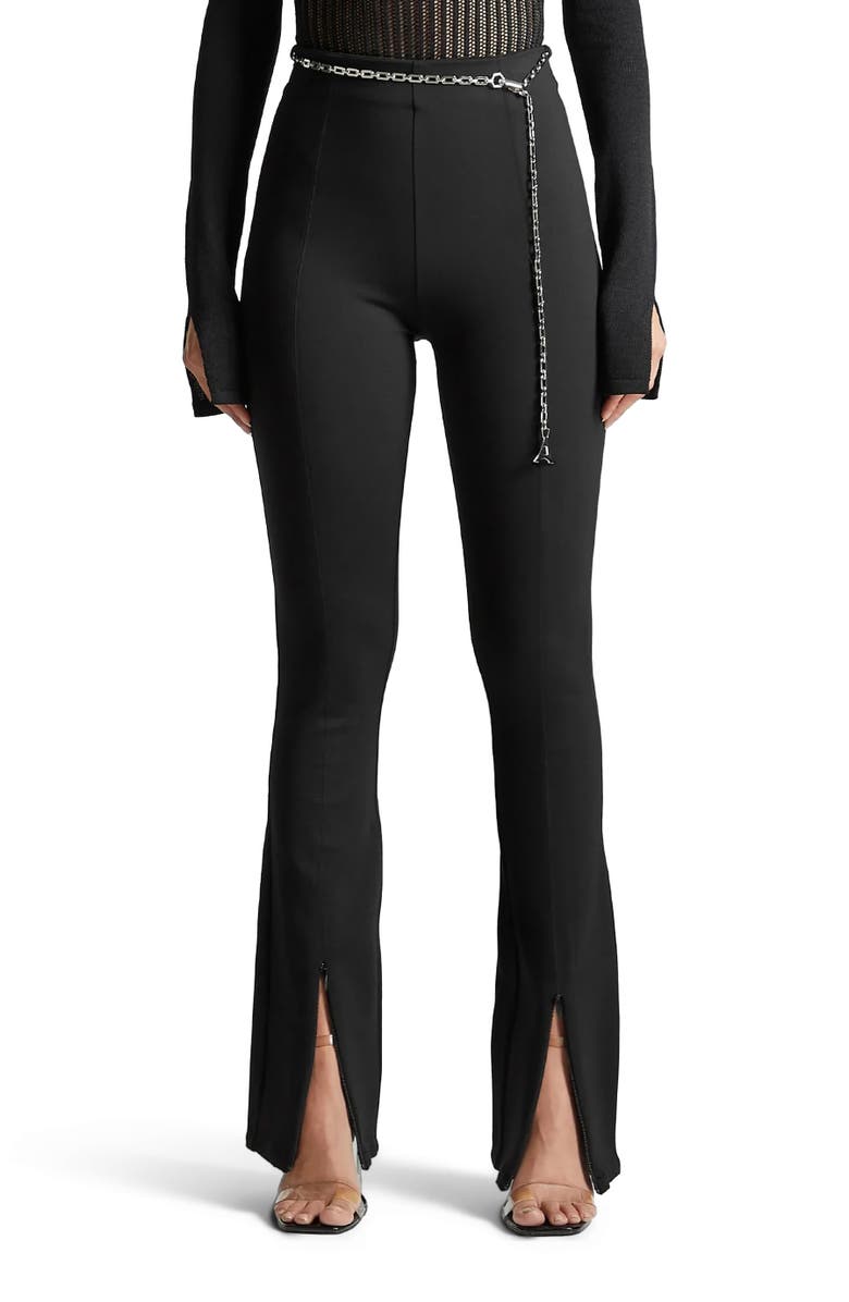Manière De Voir Fit and Flare Leggings with Chain, Main, color, Black