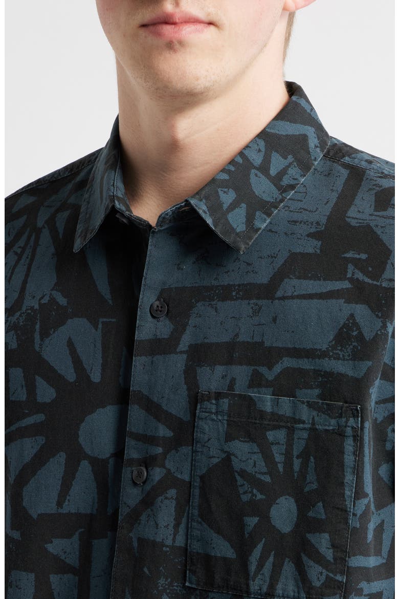 Liquid Trips Mason Short Sleeve Button-Up Shirt, Alternate, color, WASHED BLACK