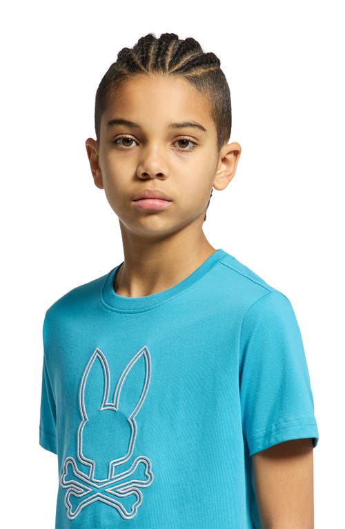 Shop Psycho Bunny Kids' Durango Embroidered T-shirt In Navagio Bay