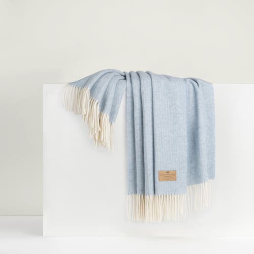 Lands Downunder Pinstripe Cashmere Throw In Blue
