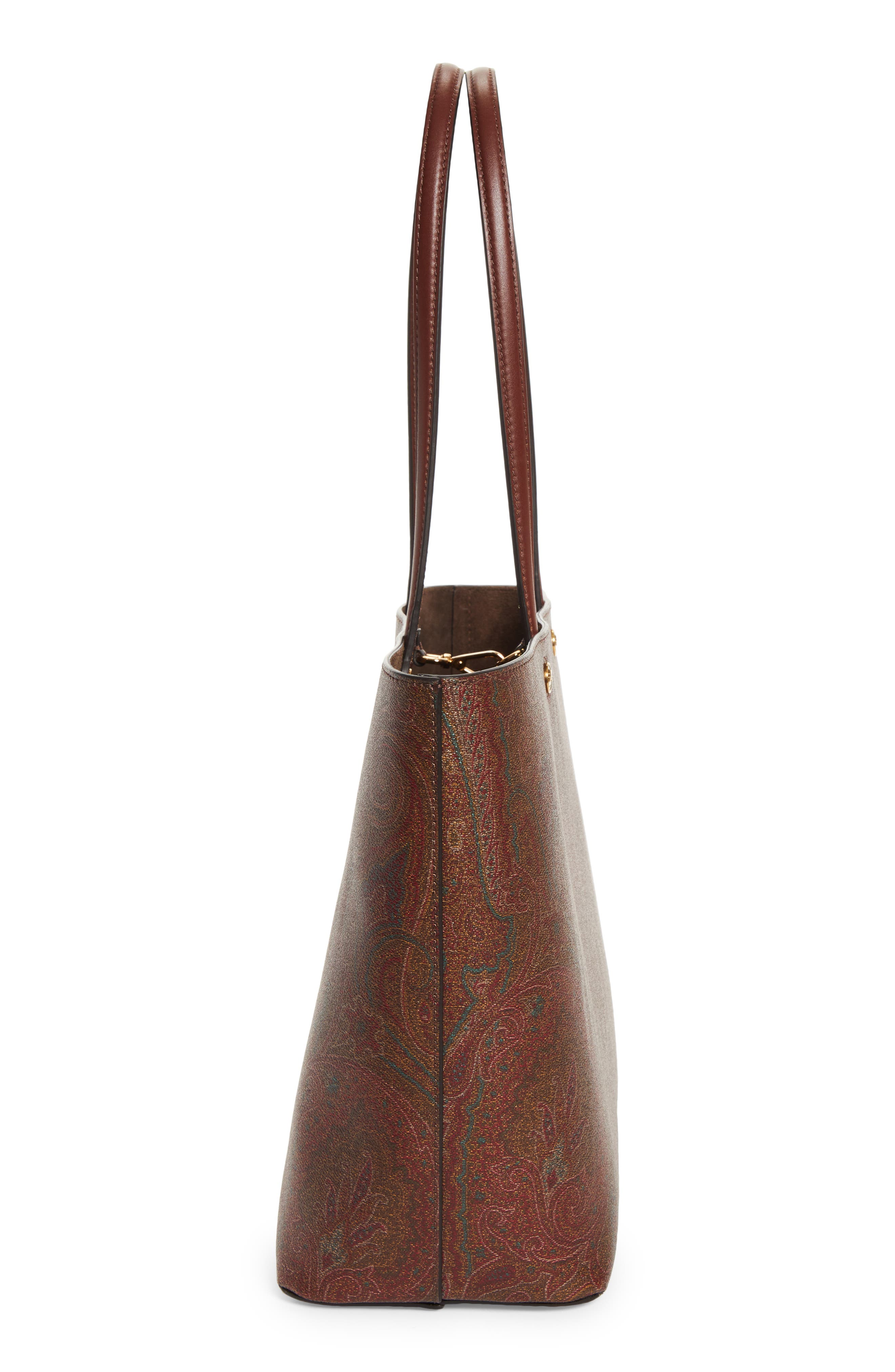 Etro Large Paisley Essential Shopper, Alternate, color, Brown