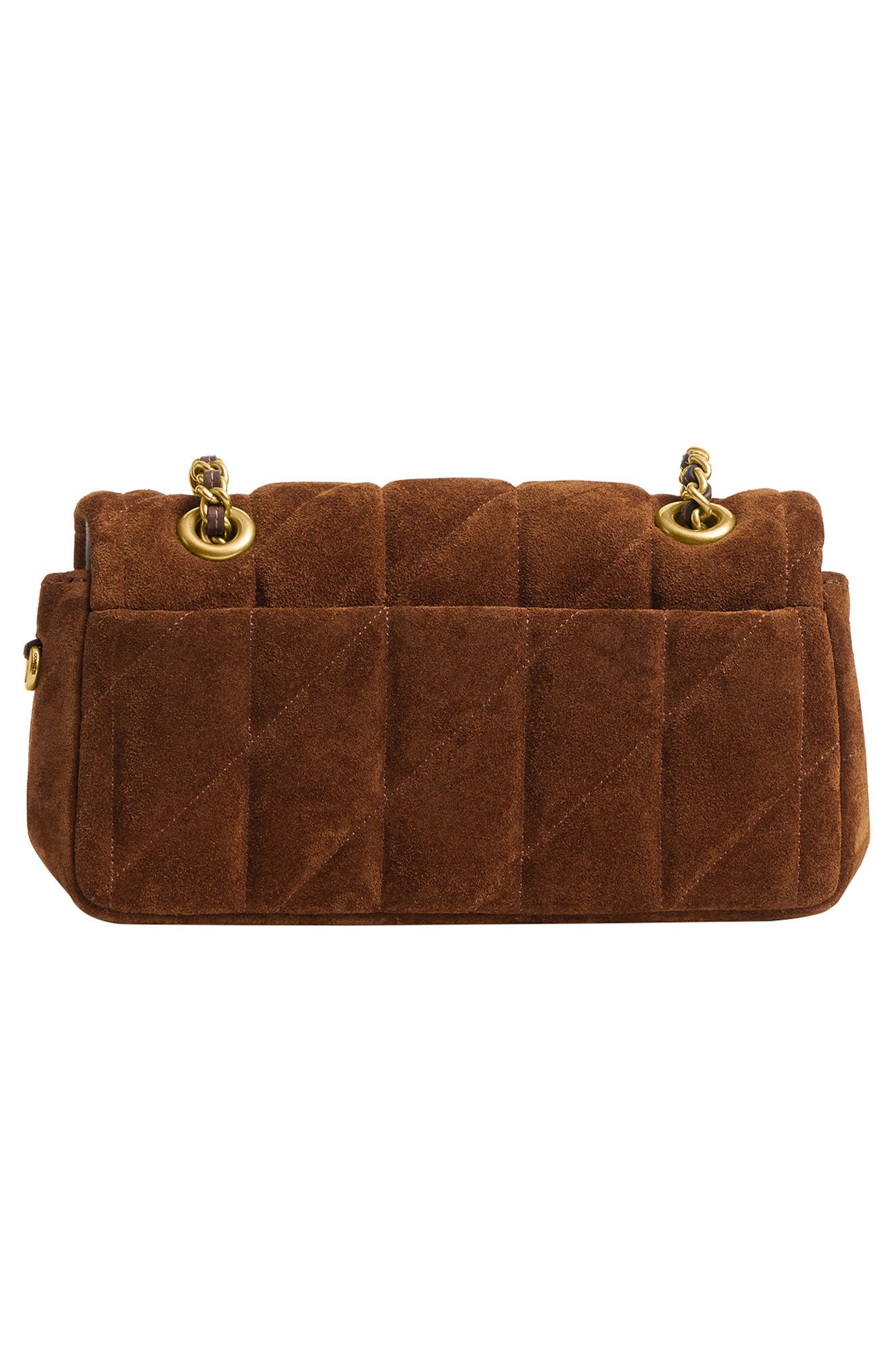 COACH Tabby 20 Quilted Suede Shoulder Bag with Chain, Alternate, color, B4/Warm Brown