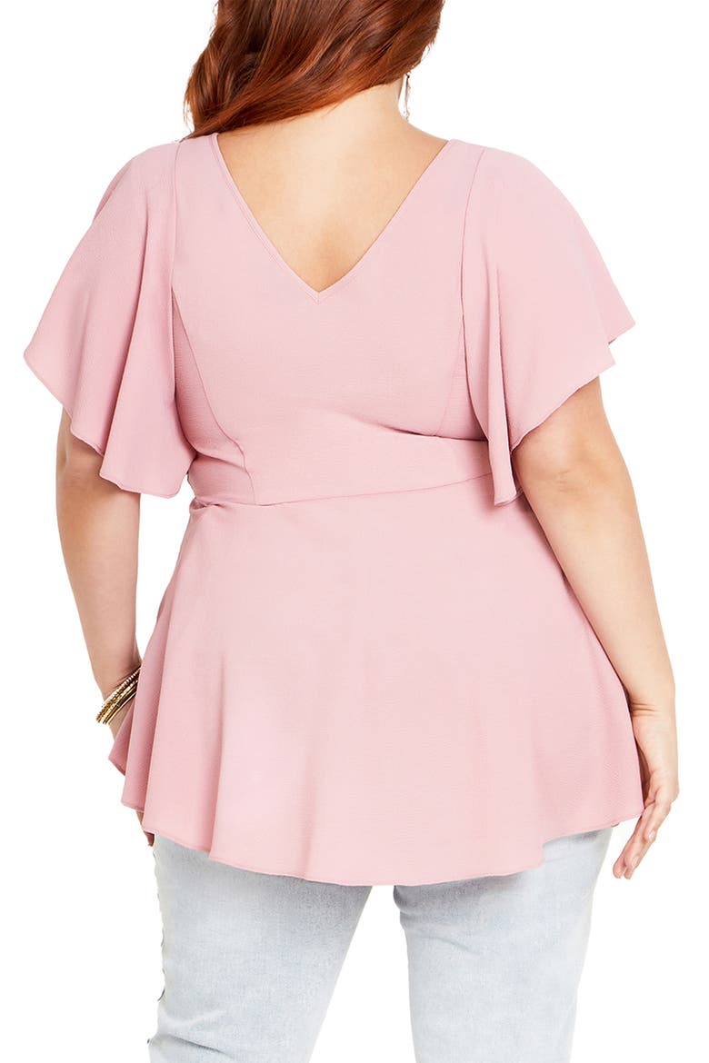 Romantic Mood Flutter Sleeve Top, Alternate, color, PINK
