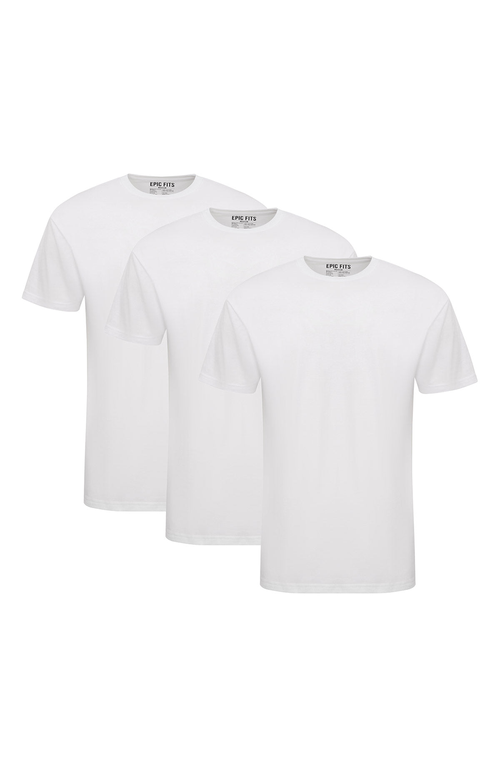 EPIC FITS Crew Neck T-Shirts in All White  product