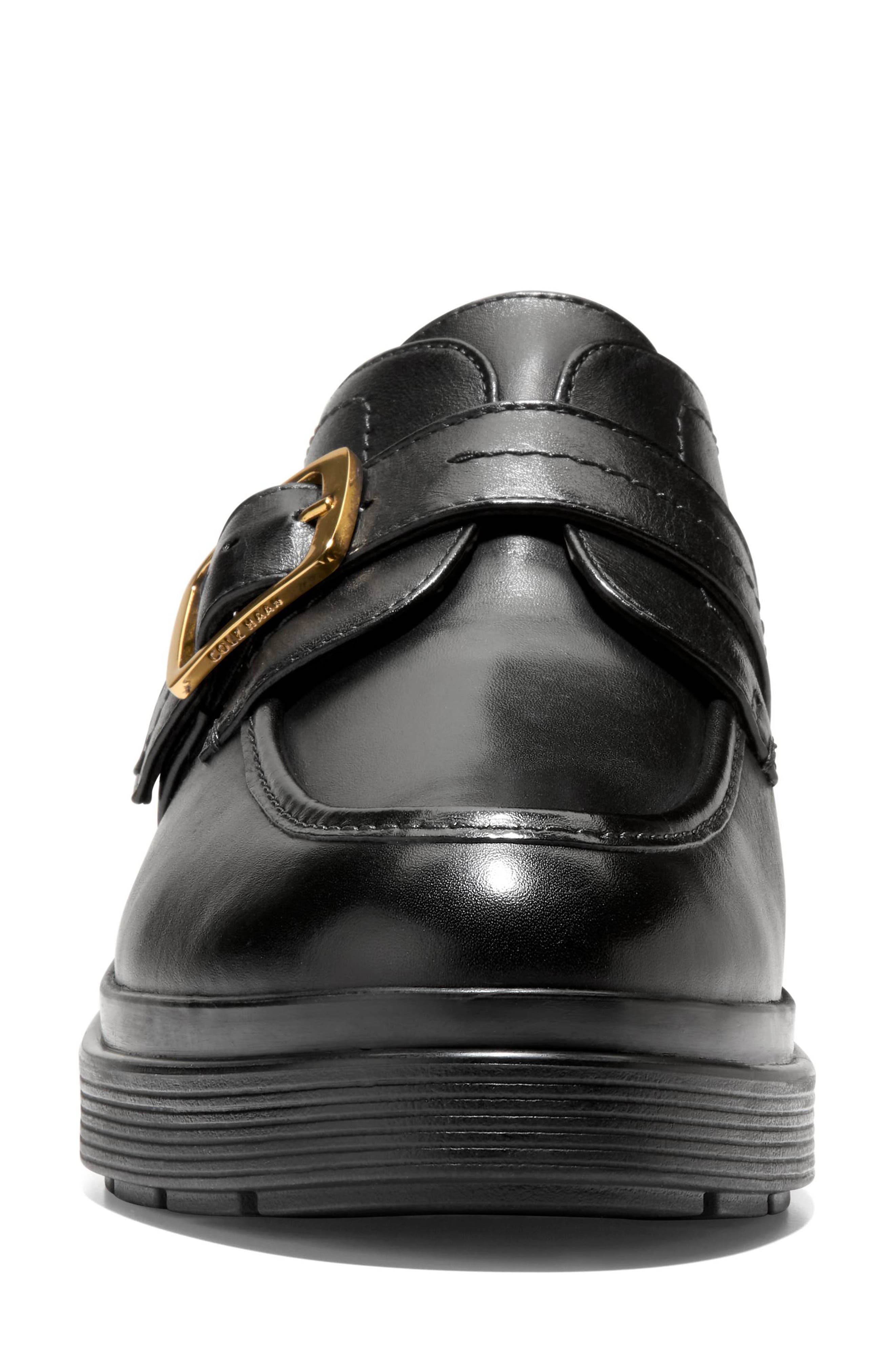 Cole Haan Carlitta Monk Strap Loafer, Alternate, color, Black Leather