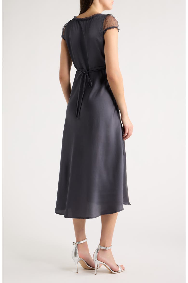 Satin & Lace Maxi Dress, Alternate, color, INDIA INK